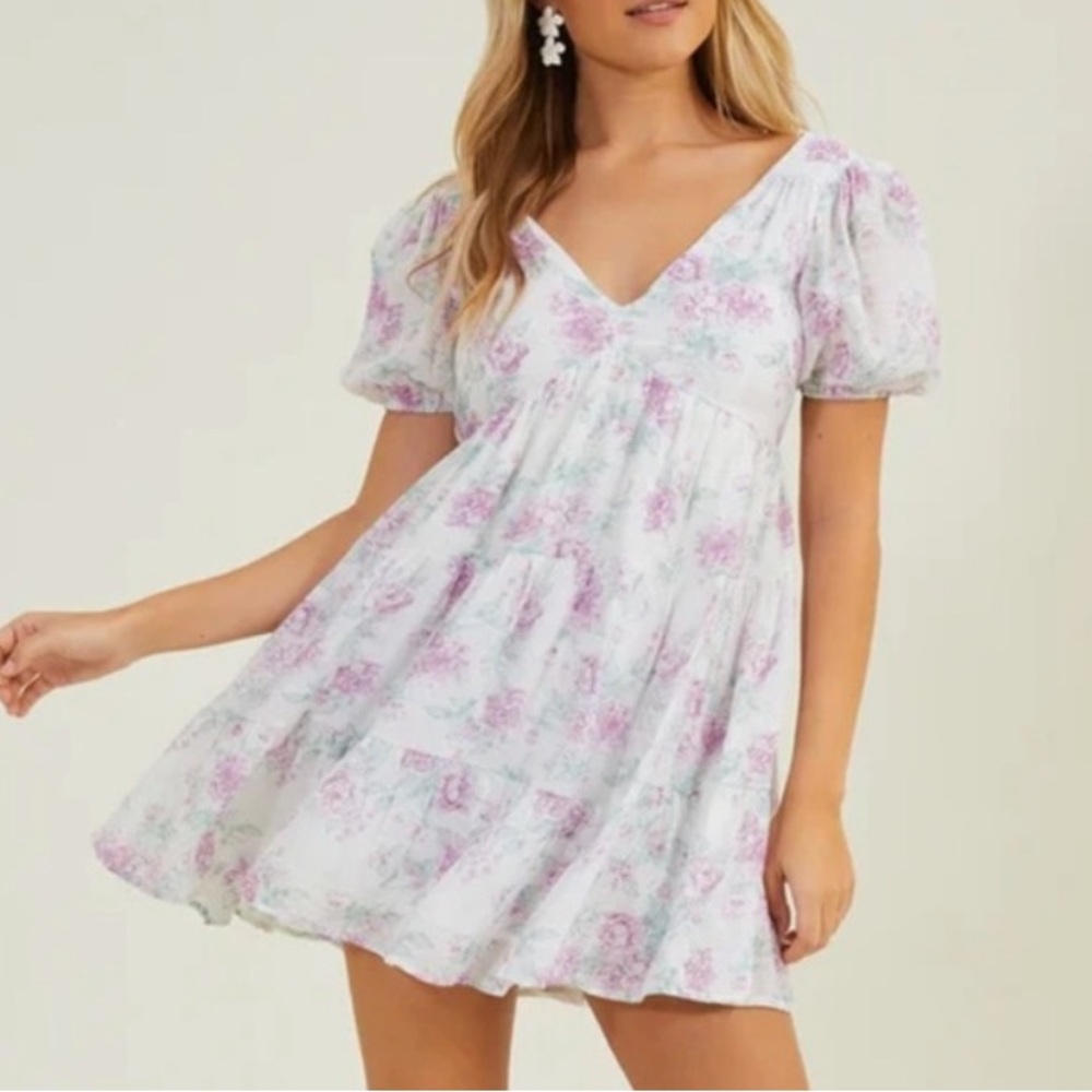 Altar’d State Siena Floral Babydoll Mini Dress
